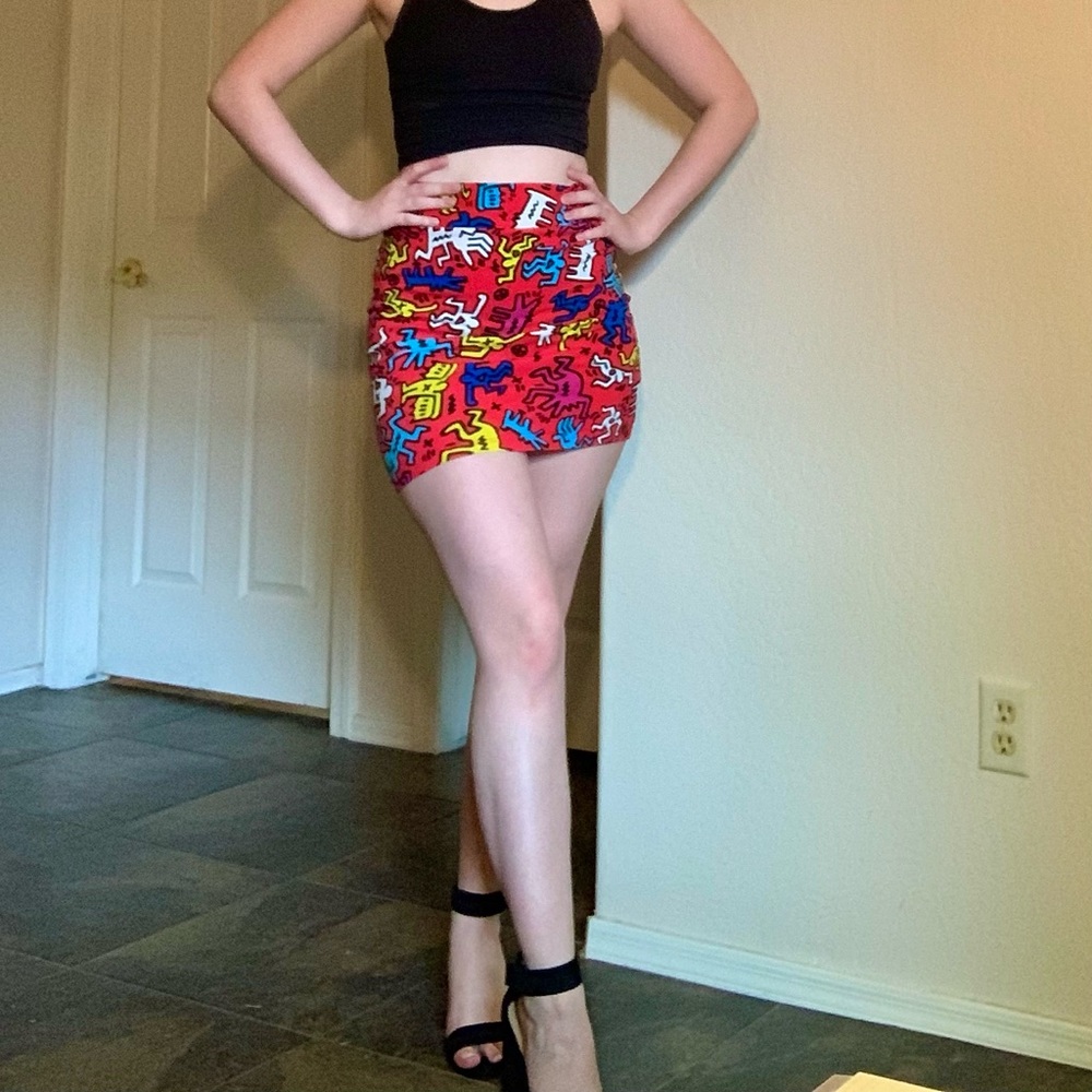 Keith Haring x Forever21 red mini skirt.